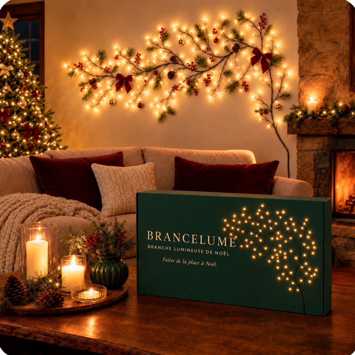 Brancelume - branche lumineuse LED de Noël, coffret